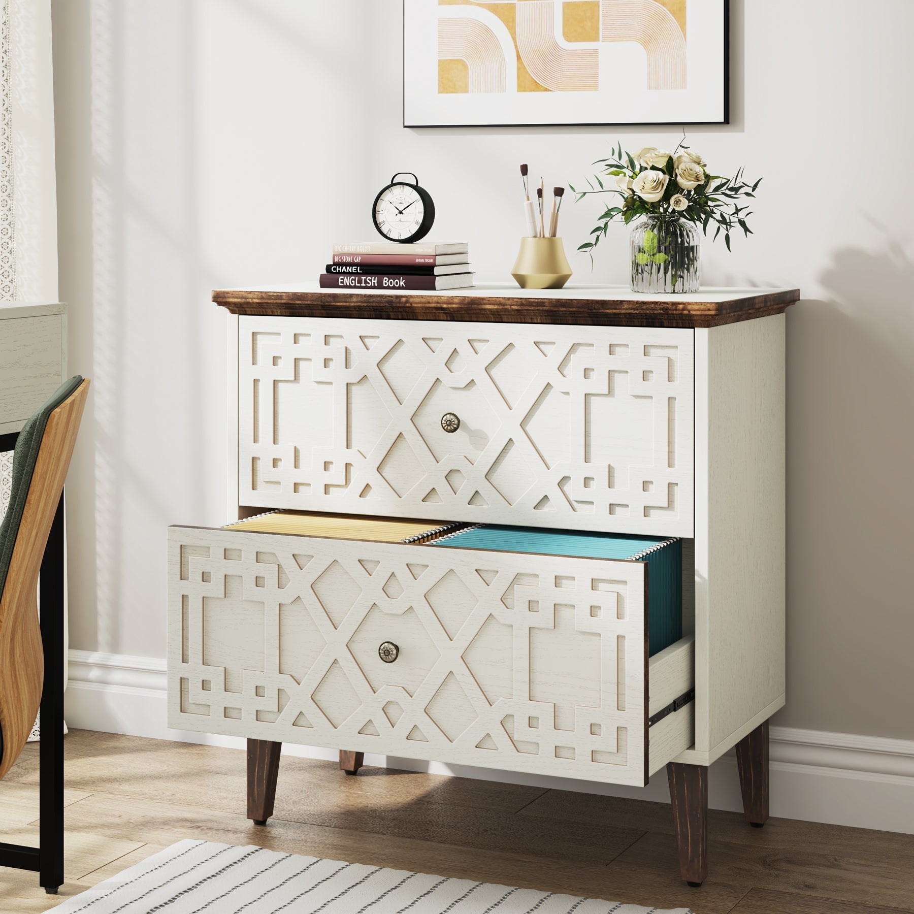 Wood File Cabinet, 2-Drawer Filing Cabinet Storage Cabinet Tribesigns
